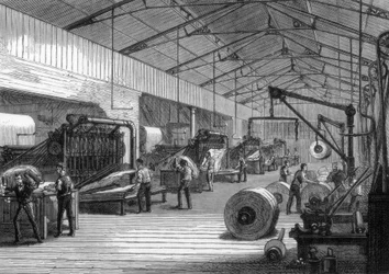 Presserum, kontorer for Daily Telegraph, Fleet Street, London, 1882