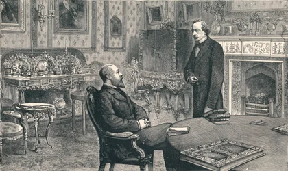 Prins af Wales besøger Lord Beaconsfield på Hughenden Manor, 1896