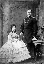 Prinsesse Dagmar af Danmark og storhertug Alexander Alexandrovich af Rusland, 1866.