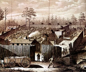 Fængselsstockade i Andersonville, Georgia, amerikansk borgerkrig, 1861-1865