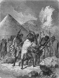 Afstraffelse af abessiniske fanger, c1880