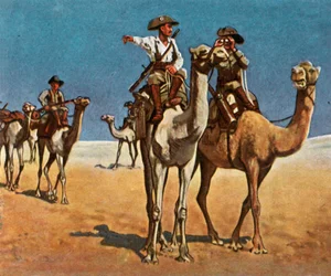 Forfølger Simon-Kobber-Hottentotten i Kalahari-ørkenen, 16. marts 1908, 1936.