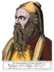 Pythagoras c560 - 480 f.Kr., græsk filosof og videnskabsmand