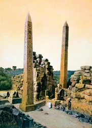 Dronning Hatshepsuts obelisk, Amons tempel, Karnak, Luxor, Egypten, 20. århundrede