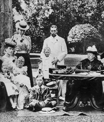 Dronning Victoria og familie i Osborne House, slutningen af det 19. århundrede