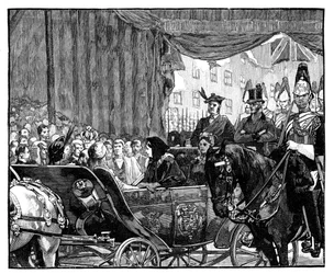 Dronning Victoria åbner Blackfriars Bridge, London, 1869