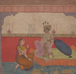 Radha taler til Krishna: Side fra Boston Recreational Lovers ೧೬೧೦.