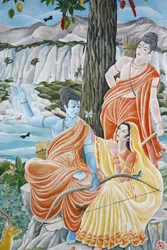 Rama, Sita og Laxman. Pashupatinah, Kathmandu, Nepal
