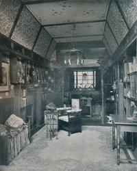 Læsesal designet af H Novack og udført af J. W. Muller, c1899