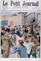 Læser valgresultater i avisen, Paris, 1902