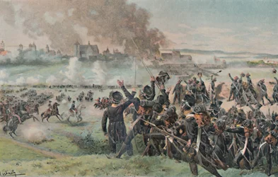 Genoptræden af Napoleon på marken før Ratisbon, 1809, 1896.