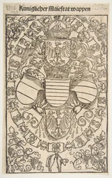 Rekto: Våbenskjold af Maximilian I som konge af romerne, verso: Florians våbenskjold, 1502.