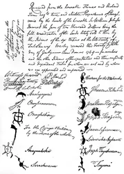 Reduceret faksimile af en traktat mellem de britiske og indianske stammer, 1769, c1880
