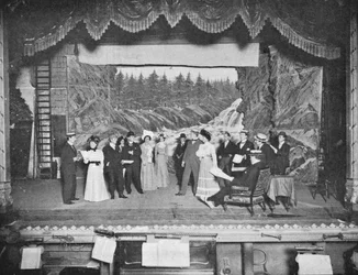 Indøver et teaterstykke i almindelig kjole, London, c1901 1901