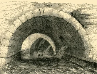 Rester af Old Holborn Bridge, c1872.