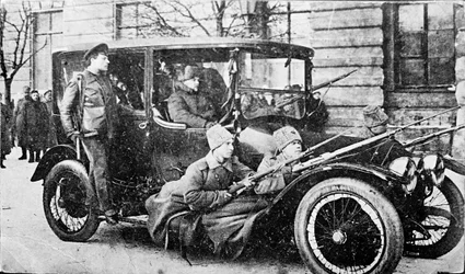 Revolutionsgarden i Petrograd, Rusland, russisk revolution, 1917
