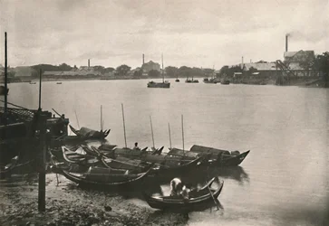 Rismøller ved Poozoondoung Creek, Rangoon, 1900.