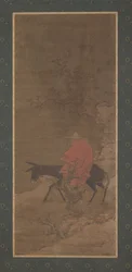 Ridning gennem sne på jagt efter blommeblomster, Ming- eller Qing-dynastiet, 1600-tallet.