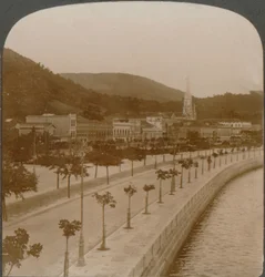 Rio Janeiros 5 mile kaj, der omkranser verdens største landlåste bugt, c1900