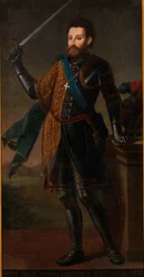 Riratto di Pietro III Fransk: Oliemaleri fra det 18. århundrede, forestillende Peter II af Savoyen, bevaret i det kongelige palads i Venaria Reale