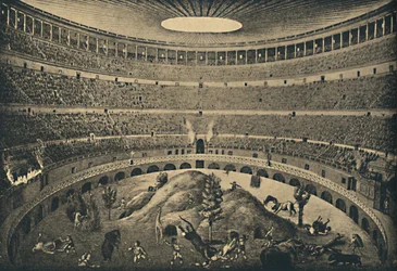 Rom - Colosseum - Rekonstruktion af en jagt på vilde dyr, 1910