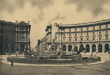 Roma - Esedra-pladsen og Naiades-fontænen, 1910