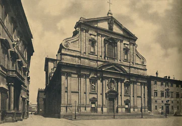Roma - Facade af Gesu-kirken, af Giacomo della Porta, 1910