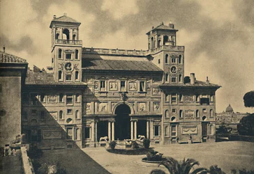 Rom - Den indvendige facade på Det Franske Nationale Akademi for Skønne Kunster, tidligere Villa Medici, 1910