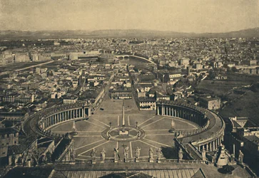 Rom - Panoramaudsigt fra St. Peters kuppel, 1910