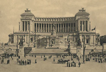 Rom - Piazza di Venezia. Monument til Victor Emmanuel II, 1910.