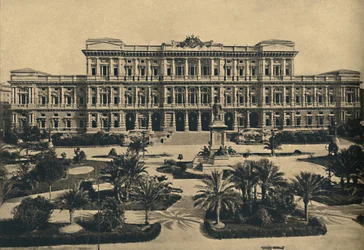 Rom - Prati di Castello. New Law Courts af Calderini og statue af Cavour, 1910