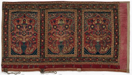 Kongelig rundt telt lavet til Muhammad Shah vægpanel med tre paneler A, 1834-1848.