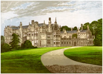 Rushton Hall, Northamptonshire, hjemsted for Clarke-Thornhall-familien, c1880