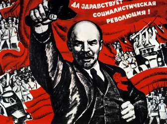 Plakat for det russiske kommunistparti, det 20. århundrede