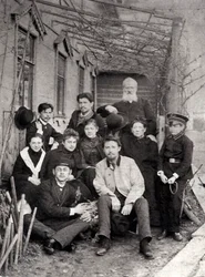 Russisk forfatter Anton Tjekhov med familie og venner, 1890