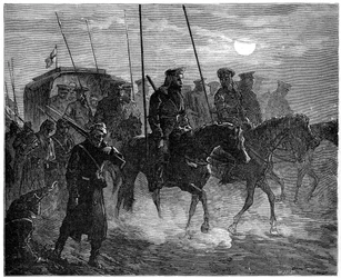 Russian wounded leaving Plevna, Russo-Turkish War, 1877-1878, 1900