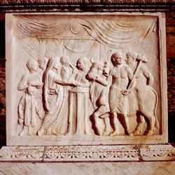 Ofring af en okse, Vespasians tempel, Pompeji, Italien, 1. århundrede