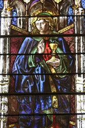 Saint Pierre katedral. Glasmosaik vindue. Sankt Johannes. Genève. Schweiz