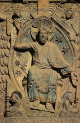 Sainte Foy kirkens tympanum: Den sidste dom, Conques, Frankrig