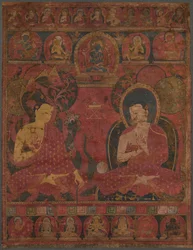 Sakyamuni med en discipel Thangka, 1300-tallet.