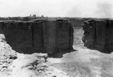 Samarra by fra Malwiya-tårnet, Mesopotamien, 1918
