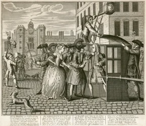 Satirisk tryk forestillende St James Palace, London, 1740