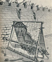 Saksere slår en bymur ned, c1934