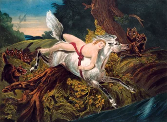 Scene fra Byrons digt Mazeppa, c1820.