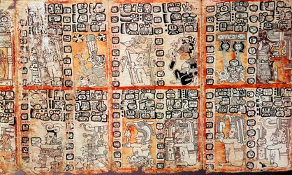 Udsnit fra Maya Troano Codex, 1400-tallet
