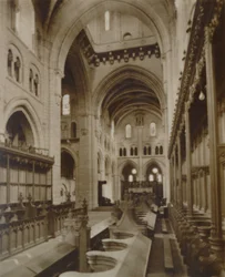 Sektion af interiøret, Buckfast Abbey Church, slutningen af det 19.-begyndelsen af det 20. århundrede