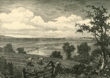 Sedgemoor set fra Middlezoy, 1898.
