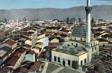 Serbien, Monastir: udsigt over en moske, Monastir kaldes desormais Bitola og ligger i Macedoine - Postkort 1914-1918