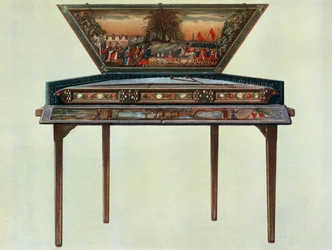 Dulcimer fra det syttende århundrede fra H. Boddingtons samling, 1948