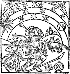 Hyrde, der vogter sin flok om natten, tidligt i det 16. århundrede